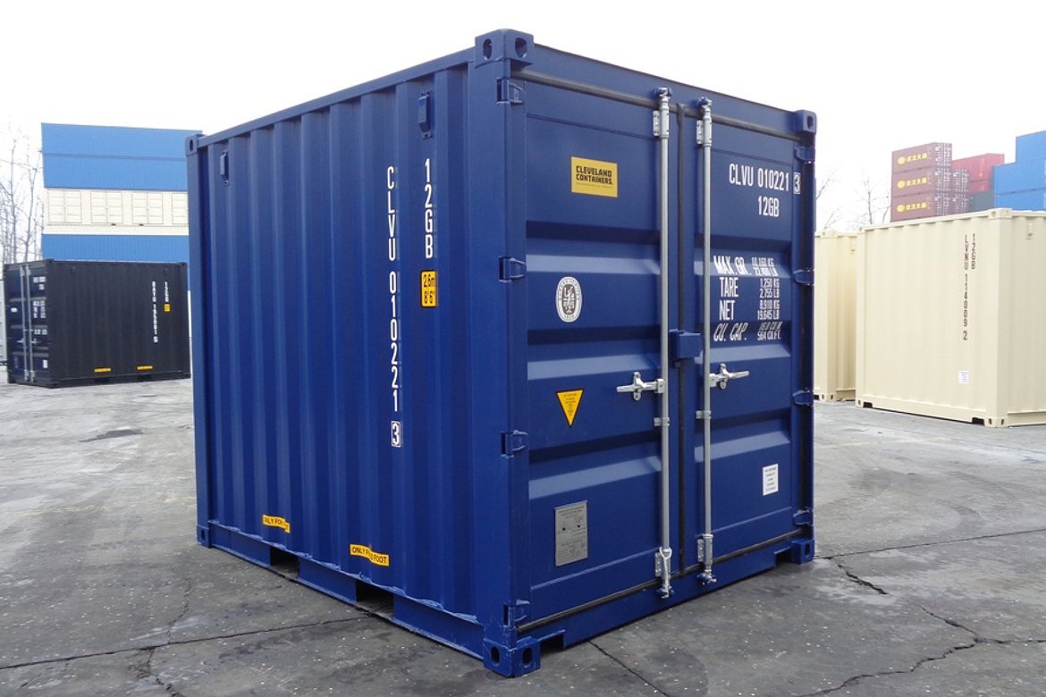 Contenitore da 10 piedi blu