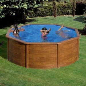 Piscina smontabile GRE Sicilia circolare – Effetto legno