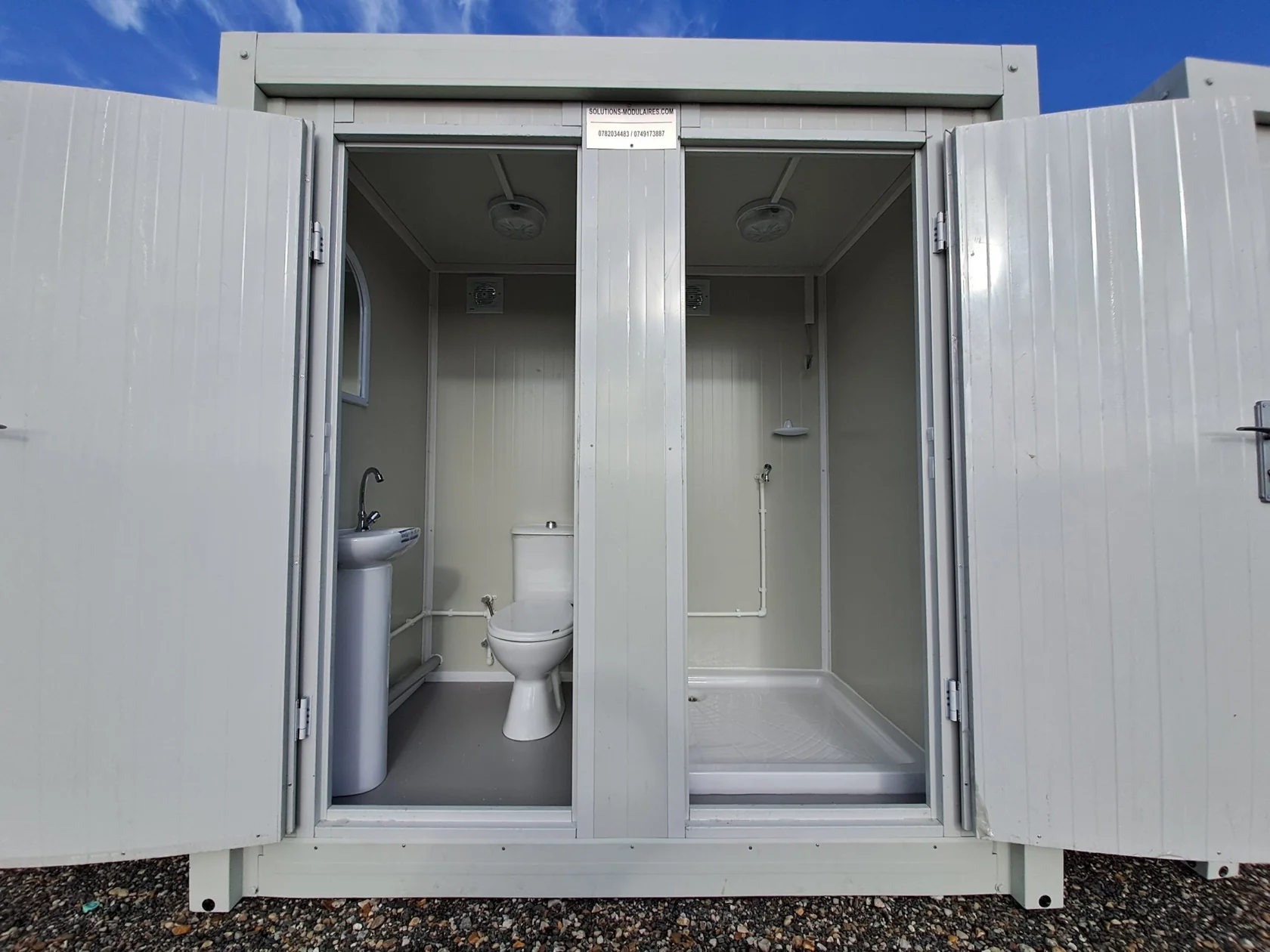 Modulo sanitario con WC, lavabo e doccia - immagine 2