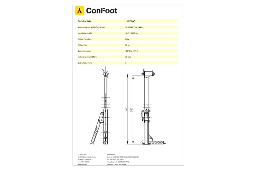 Supporto per container ConFoot-Leg CFP – Set completo - immagine 2