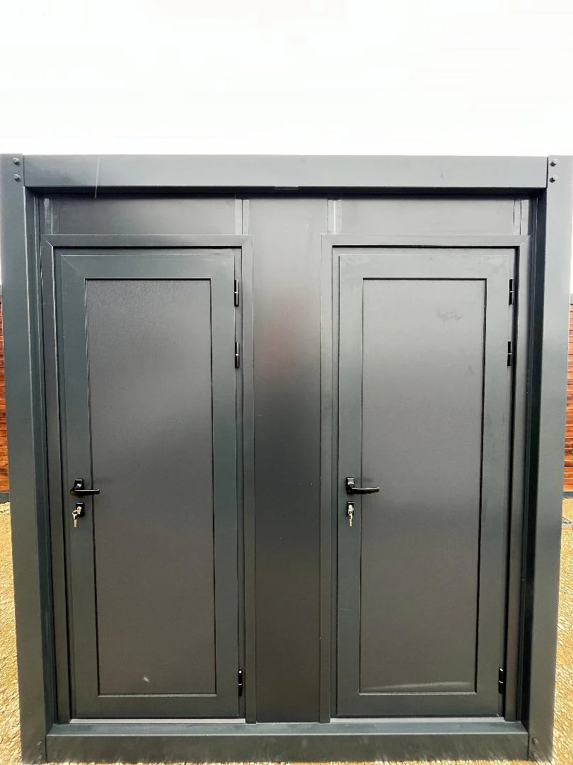 Container sanitario collegabile con WC, lavabo e doccia – Grigio