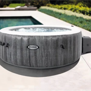 Intex PureSpa Deluxe effetto legno grigio – 63″ × 21″