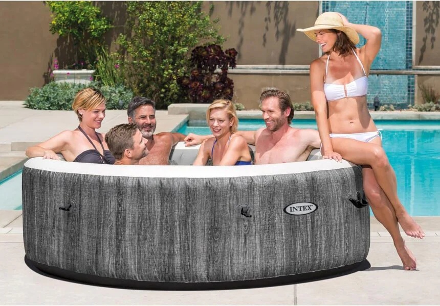 Intex PureSpa Deluxe effetto legno grigio – 63″ × 21″ - immagine 3