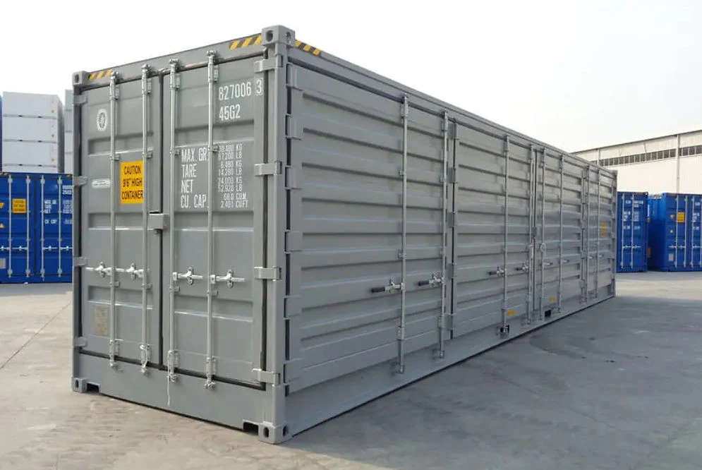 Container marittimo da 40 piedi ad altezza maggiorata con porte laterali